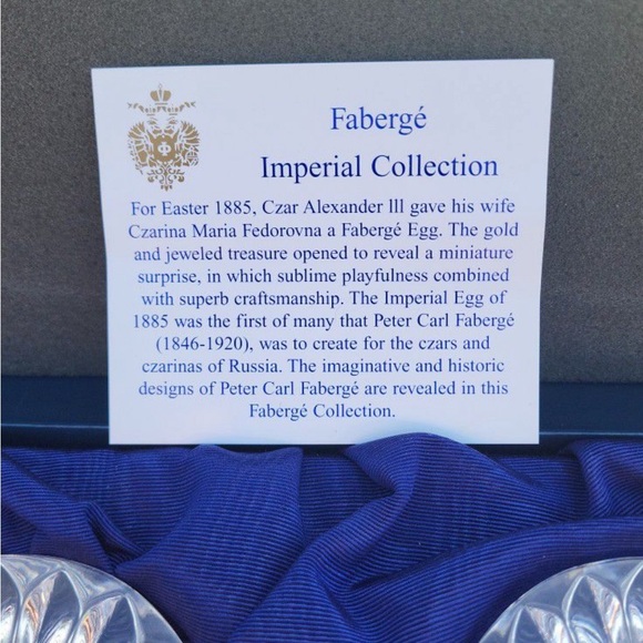FABERGE IMPERIAL COLLECTION CRYSTAL CANDLE HOLDERS NEW 100% AUTHENTIC RARE - Picture 4 of 5